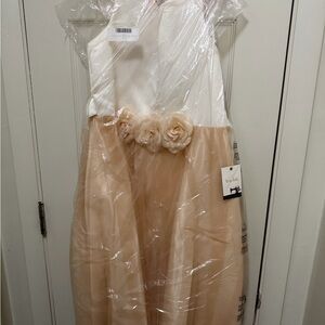 Bonnie Jean Cream and Tan Formal Kids Dress